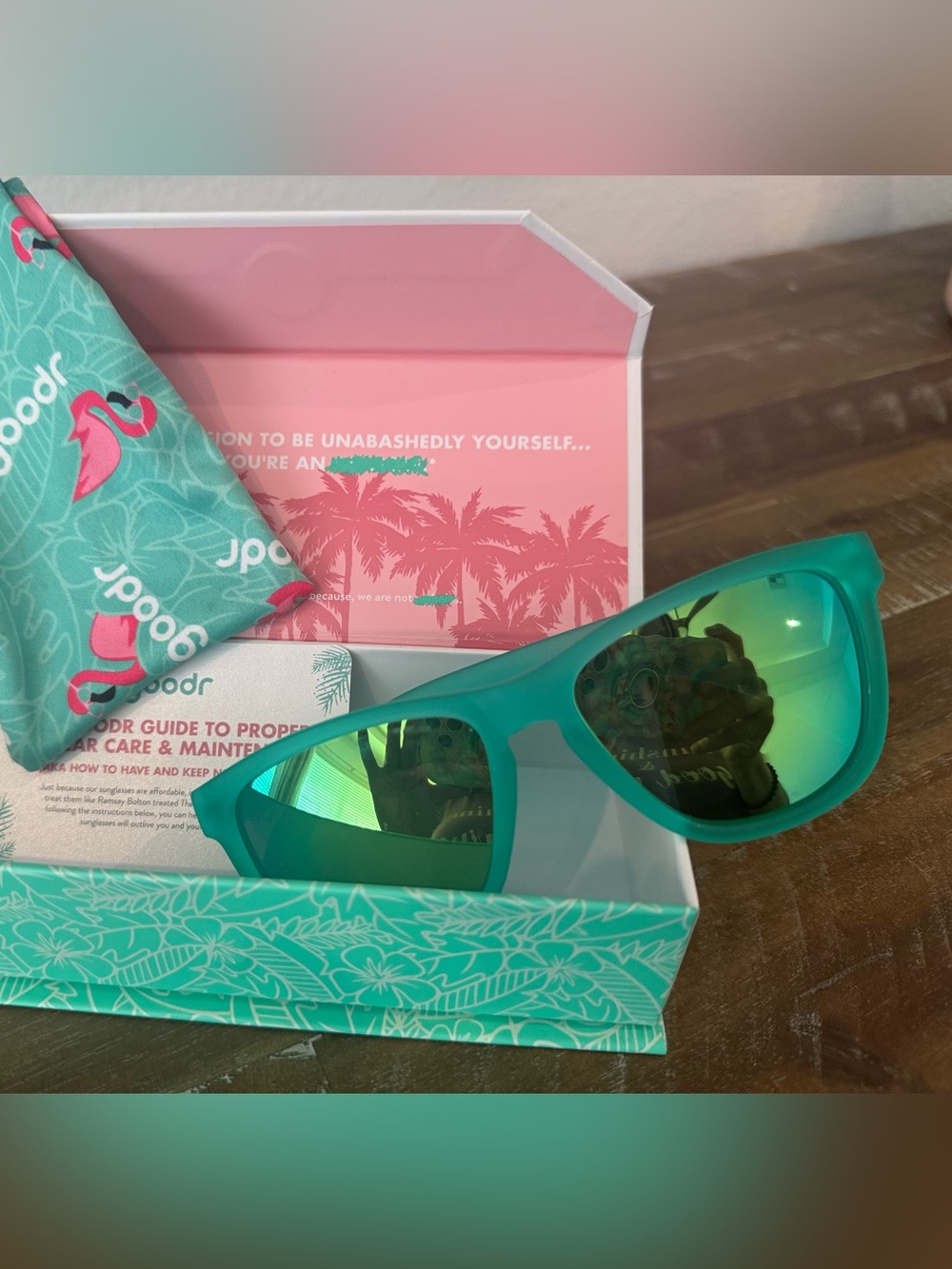Goodr Sunglasses Teal Never Worn